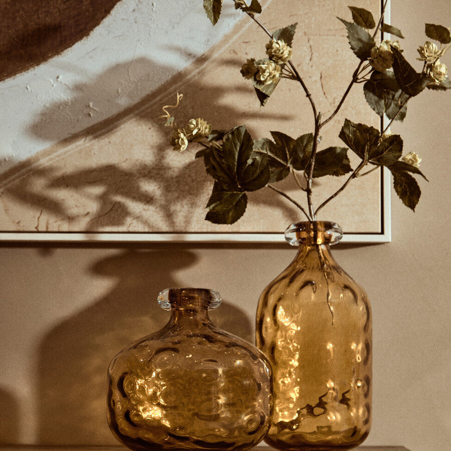 Amber Tall Glass Bottle Vase | Huda