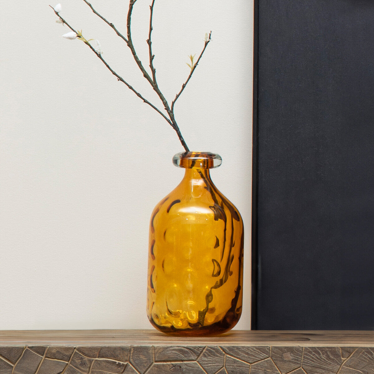 Amber Tall Glass Bottle Vase | Huda