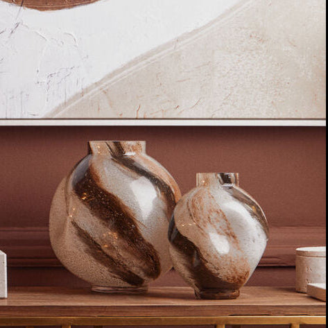 Brushstroke Design Small Glass Vase | Heba