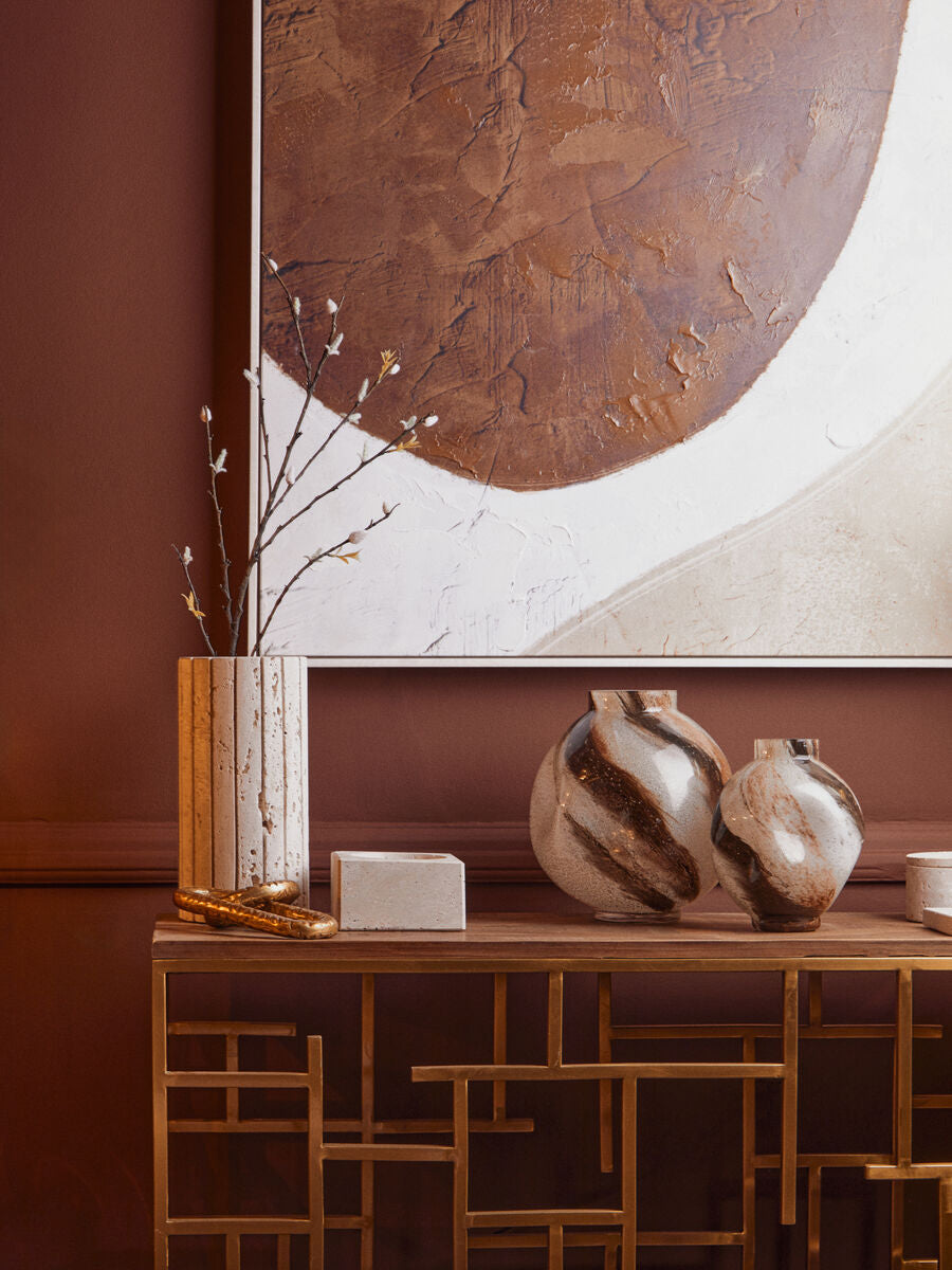 Brushstroke Design Small Glass Vase | Heba