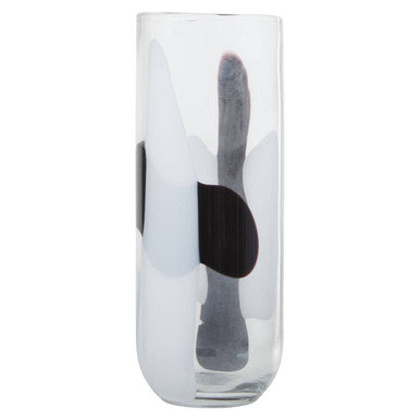 Large Glass Vase with Abstract Pattern | Hania