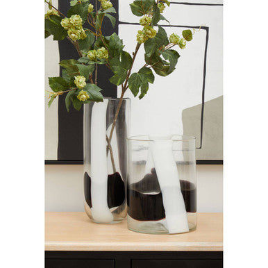 Large Glass Vase with Abstract Pattern | Hania