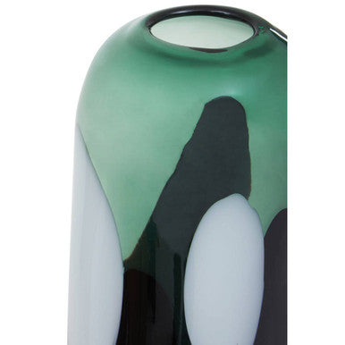 Small Green Glass Vase with Abstract Pattern | Hania