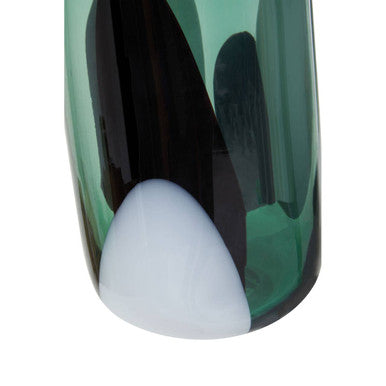 Small Green Glass Vase with Abstract Pattern | Hania
