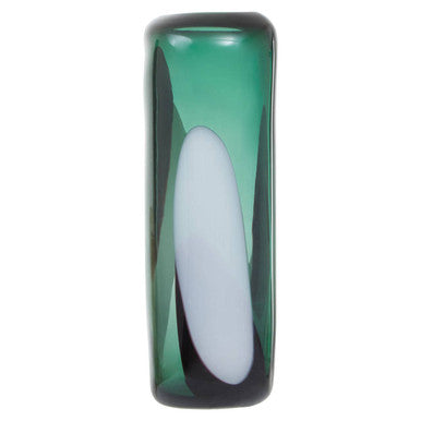 Large Green Glass Vase with Abstract Pattern | Hania