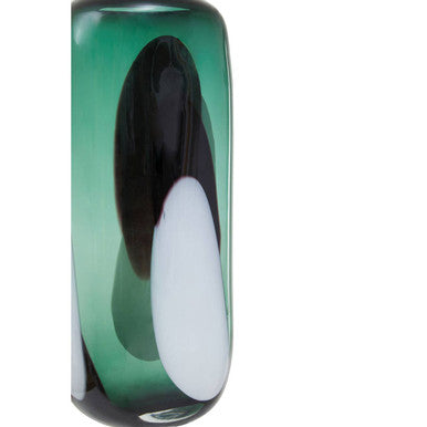 Large Green Glass Vase with Abstract Pattern | Hania