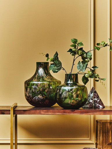 Green and Gold Small Glass Vase | Herbie