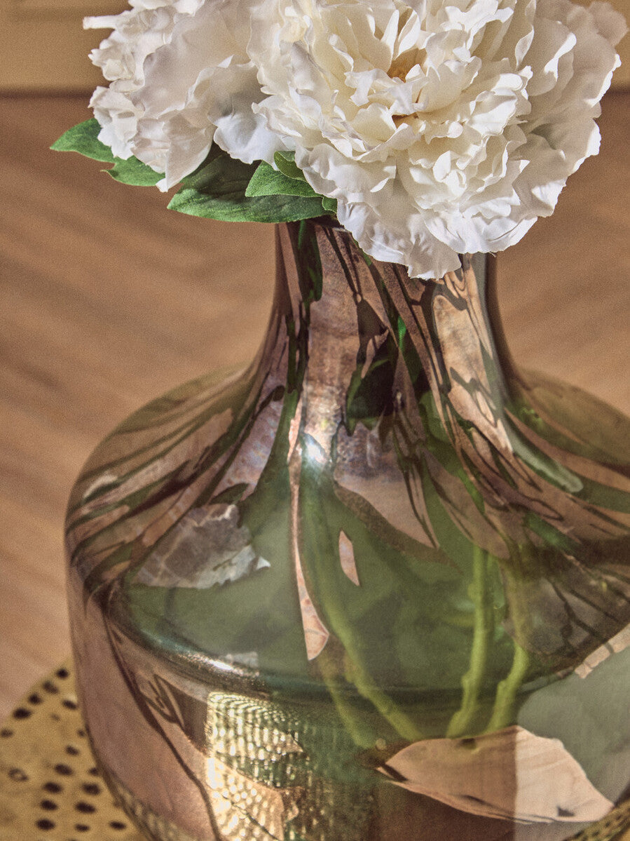 Green and Gold Small Glass Vase | Herbie