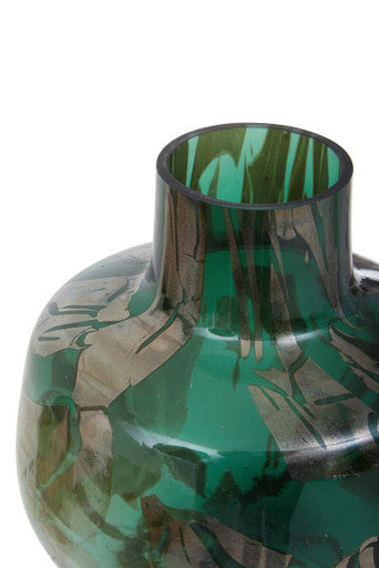 Green and Gold Small Glass Vase | Herbie