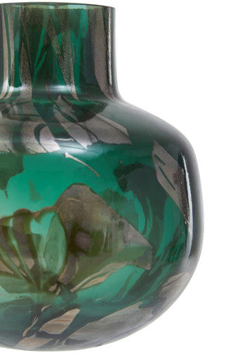 Green and Gold Small Glass Vase | Herbie