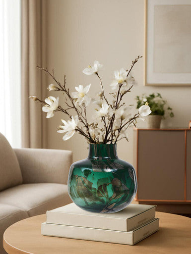 Green and Gold Small Glass Vase | Herbie