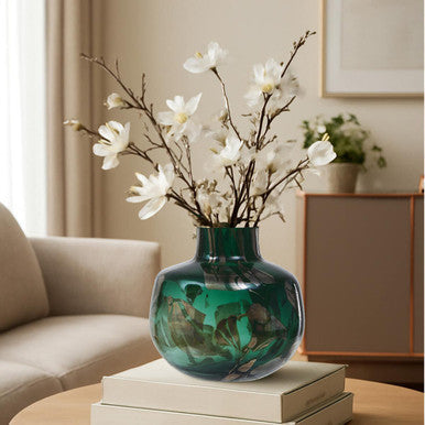 Green and Gold Small Glass Vase | Herbie