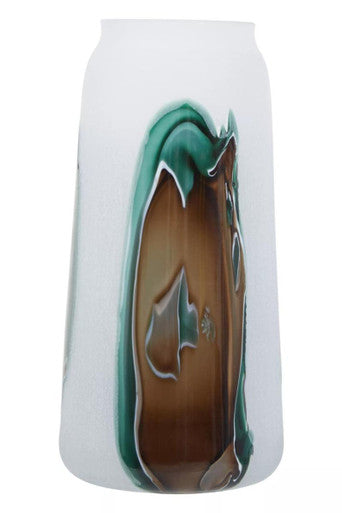 Tall Glass Vase with Marbled Design | Hakan