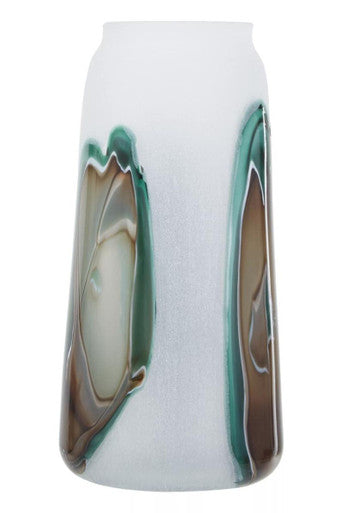 Tall Glass Vase with Marbled Design | Hakan