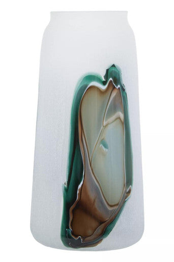 Tall Glass Vase with Marbled Design | Hakan