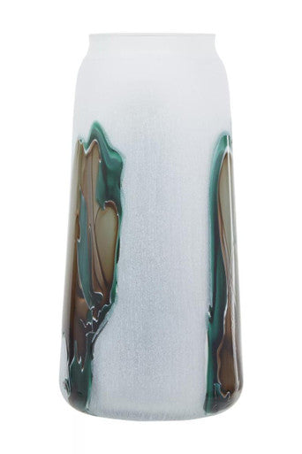 Tall Glass Vase with Marbled Design | Hakan