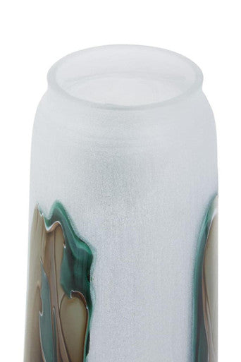 Tall Glass Vase with Marbled Design | Hakan