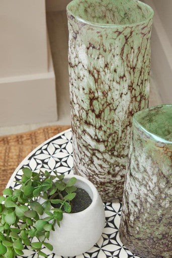 Large Glass Marble Effect Vase | Harri