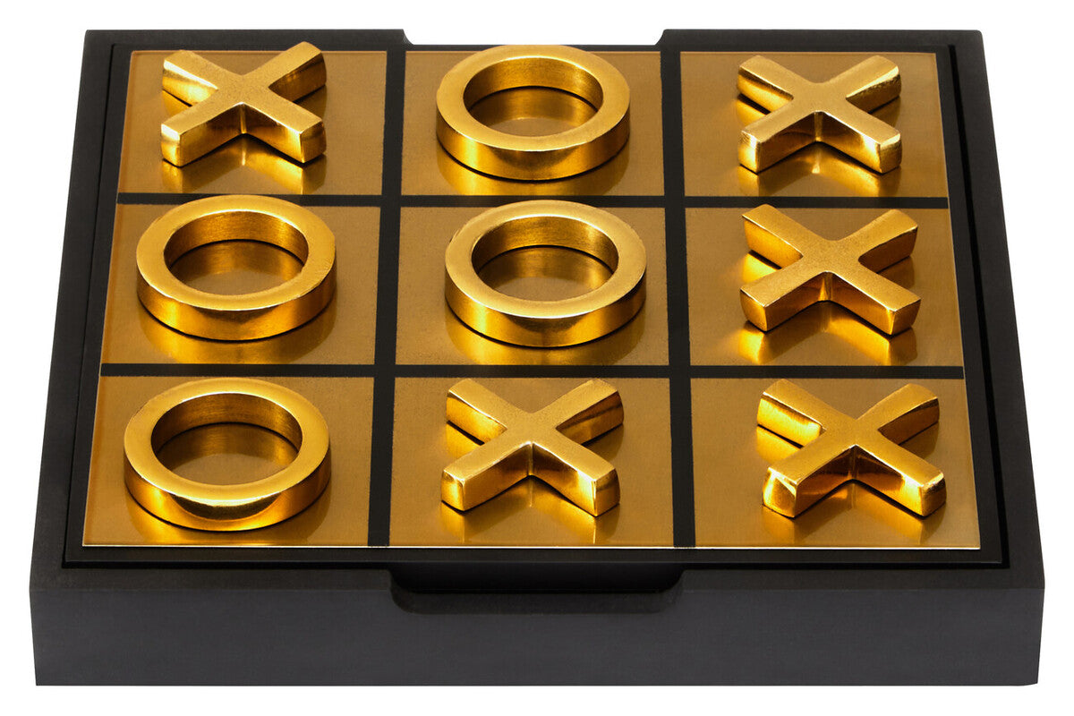 Black and Gold Aluminium Noughts and Crosses | Churchill Games
