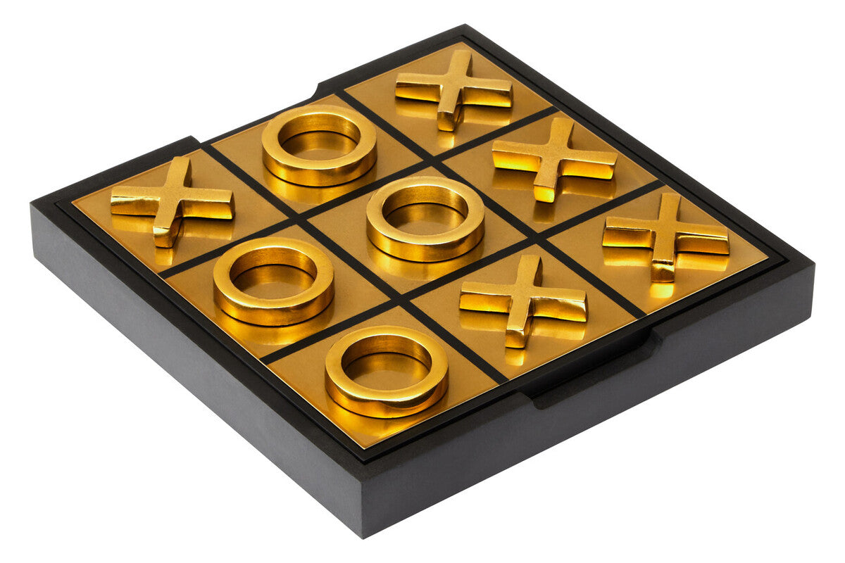 Black and Gold Aluminium Noughts and Crosses | Churchill Games