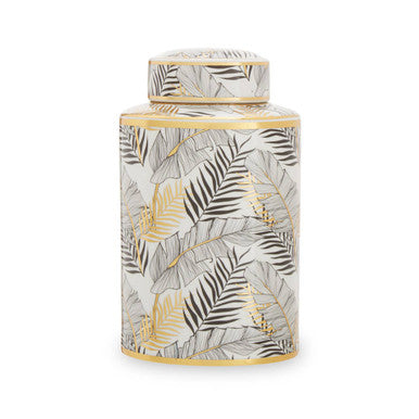 Small Leaf Design Ceramic Jar | Doria