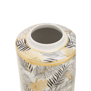 Small Leaf Design Ceramic Jar | Doria