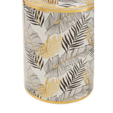 Small Leaf Design Ceramic Jar | Doria