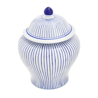 Small White and Blue Ceramic Jar | Damson