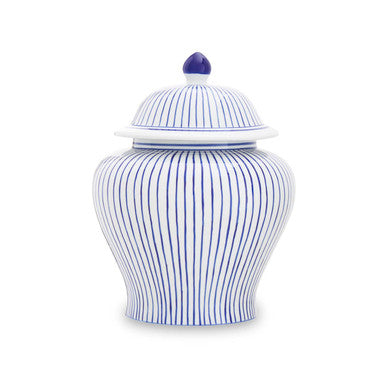 Small White and Blue Ceramic Jar | Damson
