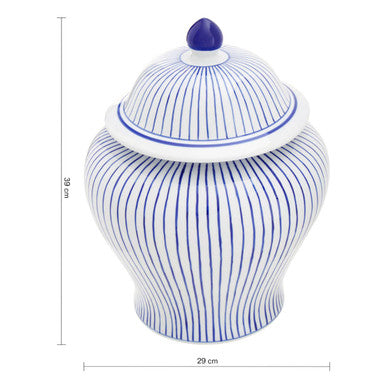 Small White and Blue Ceramic Jar | Damson