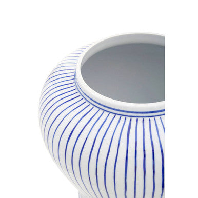 Small White and Blue Ceramic Jar | Damson