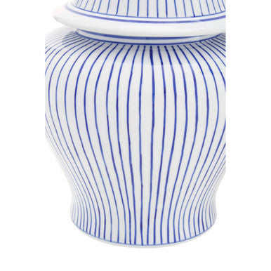 Small White and Blue Ceramic Jar | Damson