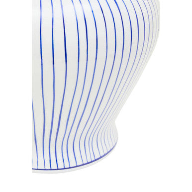 Large White and Blue Ceramic Jar | Damson