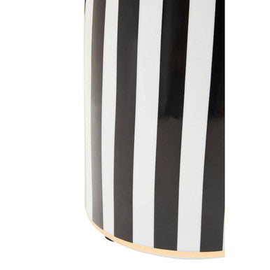 Large Black and White Stripes Ceramic Jar | Doria