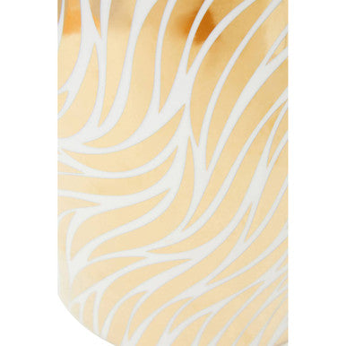 Large White and Gold Finish Ceramic Jar | Doria