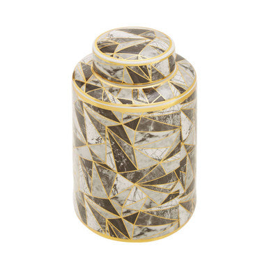 Small Marble Effect Pattern Ceramic Jar | Doria
