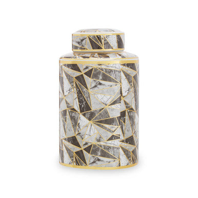 Small Marble Effect Pattern Ceramic Jar | Doria