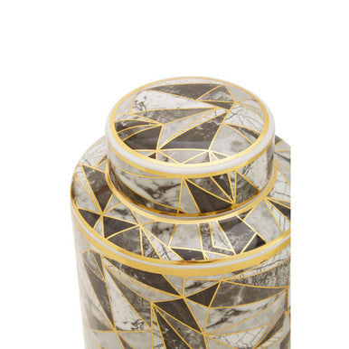 Small Marble Effect Pattern Ceramic Jar | Doria