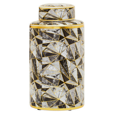 Large Marble Effect Pattern Ceramic Jar | Doria