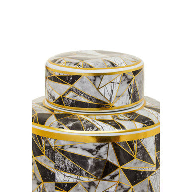 Large Marble Effect Pattern Ceramic Jar | Doria