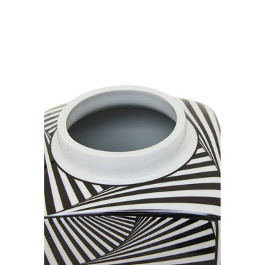 Small Black and White Ceramic Jar | Doria