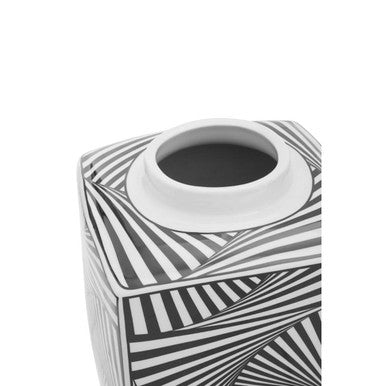 Large Black and White Ceramic Jar | Doria