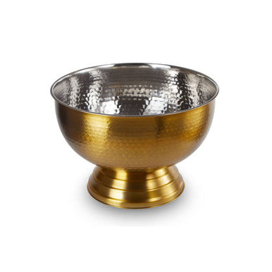 Ankara Gold Stainless Steel Champagne Bowl with Hammered Effect