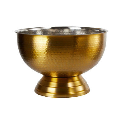 Ankara Gold Stainless Steel Champagne Bowl with Hammered Effect