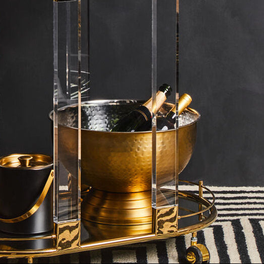 Ankara Gold Stainless Steel Champagne Bowl with Hammered Effect