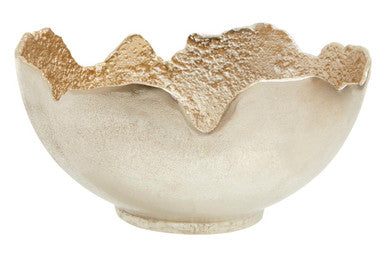 Large Two Toned Silver and Gold Finish Bowl | Dion