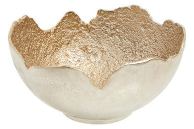 Large Two Toned Silver and Gold Finish Bowl | Dion