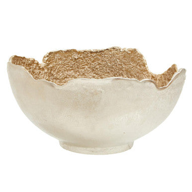 Large Two Toned Silver and Gold Finish Bowl | Dion
