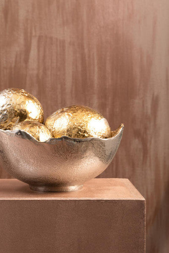 Large Two Toned Silver and Gold Finish Bowl | Dion