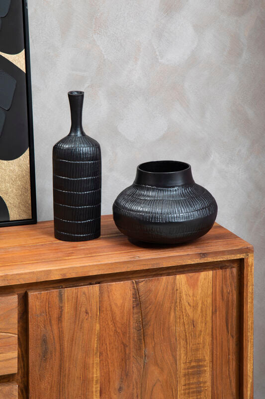 Small Black Finish Vase | Deomali